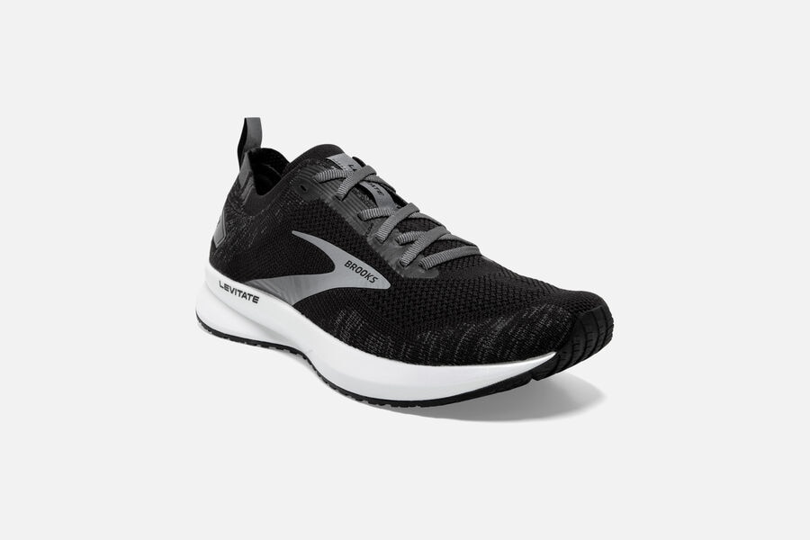 Brooks Running Shoes Womens Black/White - Levitate 4 Road - 6439-HFCQX